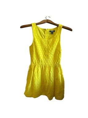 Old Navy Women’s Size 0 Yellow Textured Eyelet Sleeveless Sundress Mini Dress